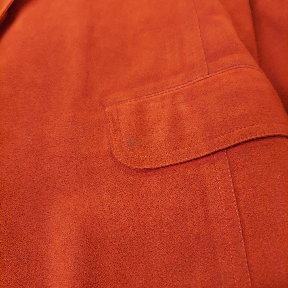 Blassport Ultra Suede Blazer Jacket Women Medium Red Long Sleeve DISCOLORED - Picture 7 of 15